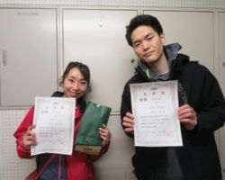 混合3部1ブロック優勝 青木勇史朗・岡田万奈(DANDE LION)