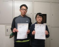 混合4部2ブロック優勝 山口毅之・土井彩加(Bad2000)