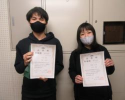 混合4部3ブロック準優勝 古川峰・犬飼公美(平山シャトル)