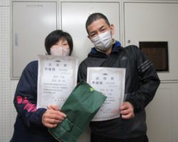 混合5部1ブロック準優勝 豊島幹一郎・服部千春(TABC)