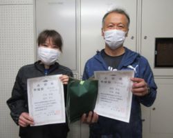 混合5部2ブロック準優勝 遊佐君弘・中島香織(オリオン)